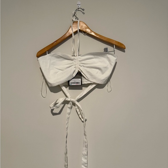 White Strapless Tie-Back Top - Picture 1 of 4